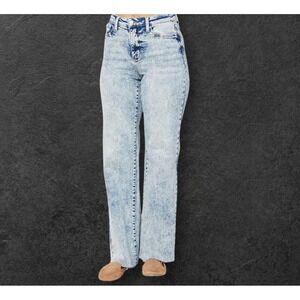 Judy Blue Jeans 16W High Rise Stretch Raw Hem Wide Leg 31 Inseam Mineral Wash